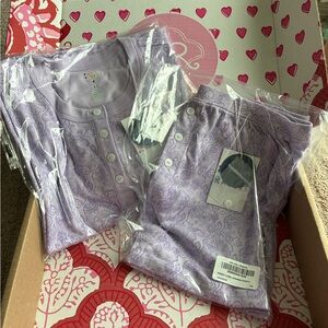 NWT Roller Rabbit Monkey Floral Ashley Top and Savannah Shortie Set